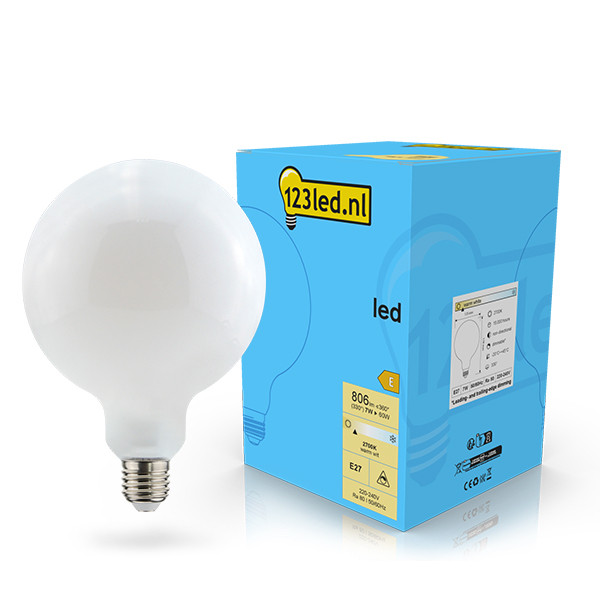 Bolvormige matte led lamp kopen E27 fitting 123led